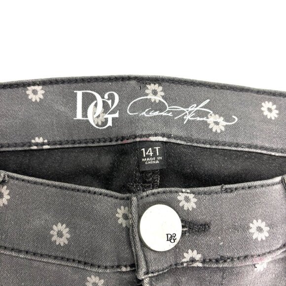 DG2 Skinny Women's size 14 Tall White Floral Gray Denim jeans - Picture 2 of 4